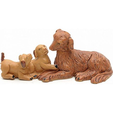 FAMIGLIA DI CANI 12CM IN RESINA (F-142)