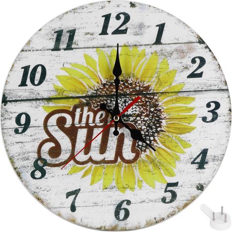 1 Horloge murale 30 cm, Mouvement à quartz silencieux, Chiffres arabes lisibles, Panneau composite léger, Décoration intérieur salon bureau