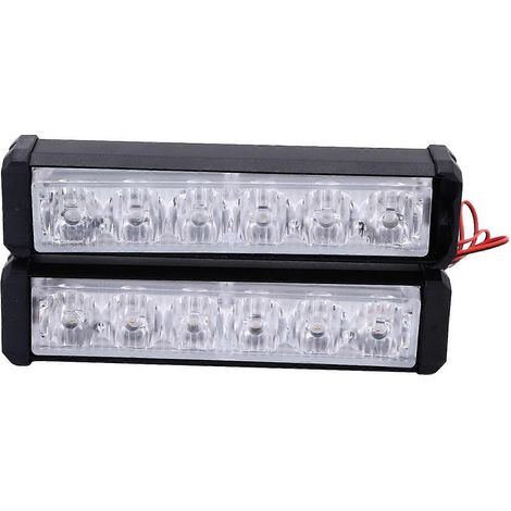 2 Stück COB-Warnblitzlichter mit 6 LEDs (rot, blau, weiß), universell für Motorräder, ATVs und Tru