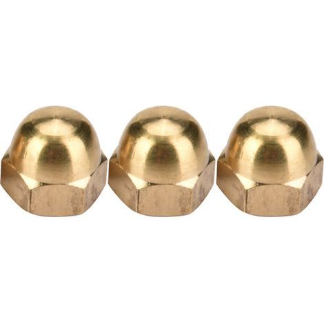 Kit d'écrous borgnes en laiton, capuchon à tête bombée, ensemble d'écrous hexagonaux, fixations de véhicule (M8, 10 pièces) (1/5)