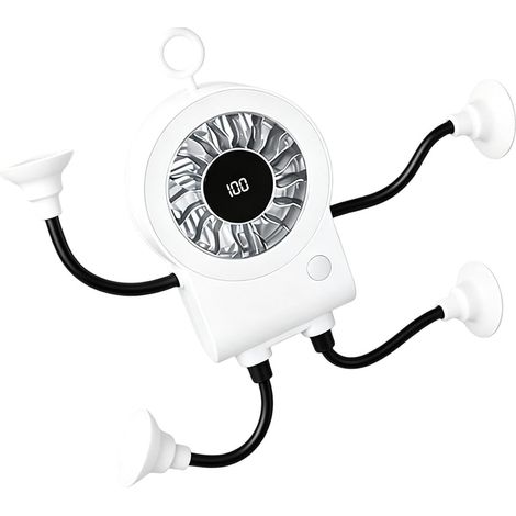 Ventilateur Rechargeable 5 Modes 100 Vitesses Ventouse Mains (1/5)