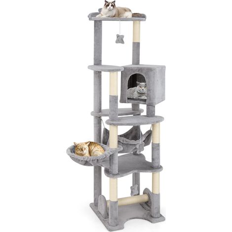 Albero per gatti a più livelli con piattaforme di salto Torre per gatti alta 176 cm (1/3)