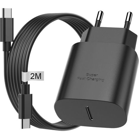 25W Caricabatterie Samsung Veloce Cavo di Ricarica USB C 2M per Samsung Galaxy S24 Ultra S22 S23 S20 S21, Caricabatterie USB Fast C Adattatore USB C, Caricabatterie di Tipo C, il Caricabatterie Samsun (1/5)