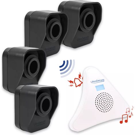 Kit alerte de passage 600m "BALCON" 4 détecteurs mouvement autonomes  & 1 carillon triangle 35 mélodies (DA600+) (1/5)