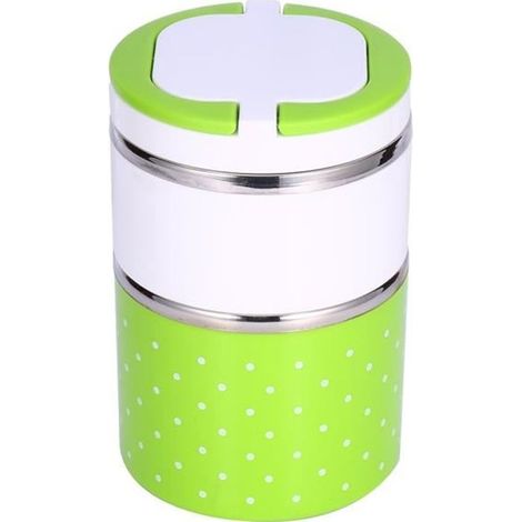 Lunch box bento - VGEBY - YES21 - Isotherme - Inox - 930 ml - Vert (1/4)