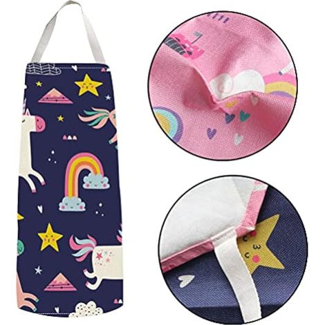 2 tabliers de cuisine pour enfants, tabliers de chef réglables, tabliers licorne en lin pour garçons et filles – cuisine, pâtisserie, peinture (Rose+Bleu)