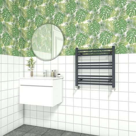 Bathroom Straight Heated Towel Rail Radiator Ladder Warmer Heating Anthracite 600x600mm
