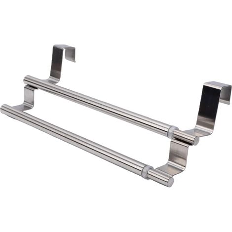 Double Stainless Steel Bath Towel Bar, Above (1/5)