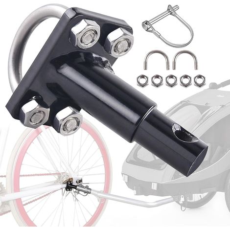 Attelage de Remorque de Vélo, Attache Fixation Remorque Velo, Attelage Remorque Velo, Attache Remorque Vélo avec Goupille de Sécurité, Fixation Remorque Compatible Remorque Vélo Enfant Chien (1/5)