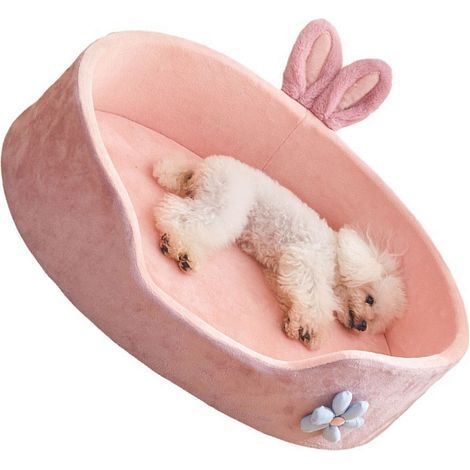 Léchard pour Animaux de Compagnie Rose Lit de Couchage de Chien Détachable Lavable Lit de Chat Confortable Doux pour Animaux de Compagnie Idéal pour Toutes Les Saisons (1/5)