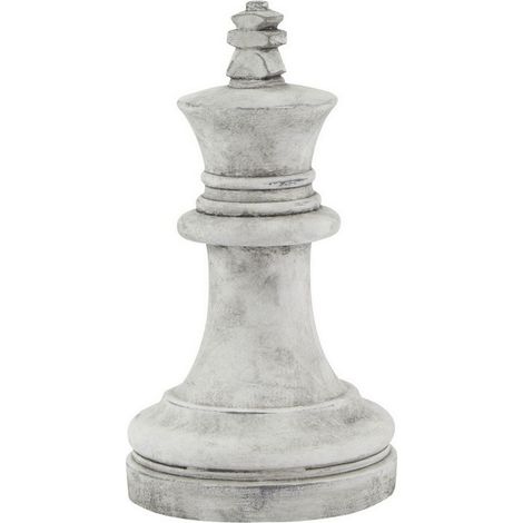 Athena Stone King Chess Piece - Ceramic - L16 x W16 x H28 cm - White