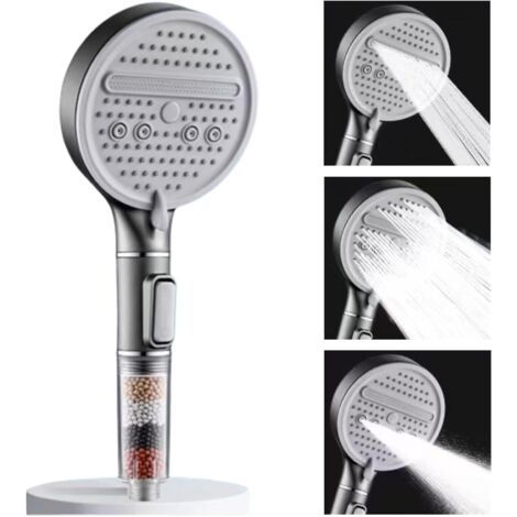 Pommeau de douche à filtre à grand panneau pour salle de bain et usage domestique (gris foncé) (1/4)
