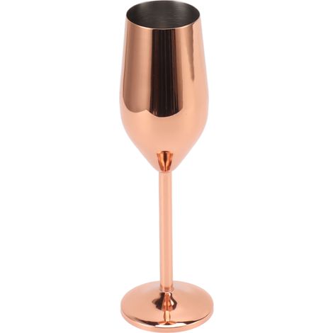 Flûtes à champagne en acier inoxydable plaqué cuivre, compatibles lave-vaisselle, pour fêtes et maison (1/5)