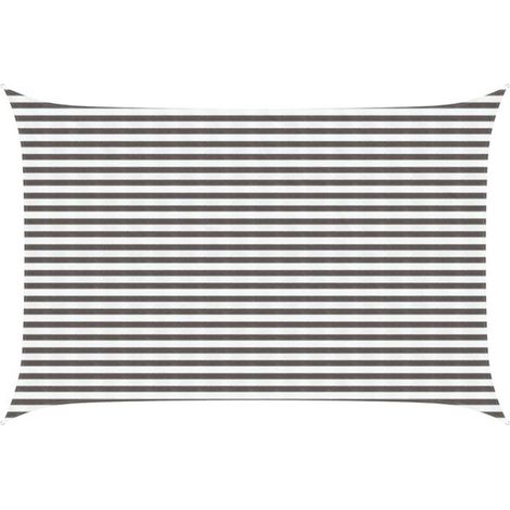 Voile d'ombrage gris clair et blanc, 3 x 4 mètres en PEHD (1/5)
