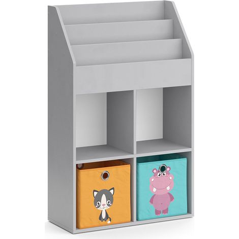 Kinderregal Luigi, Grau, 72 x 114.2 cm mit 2 Faltboxen, Vicco