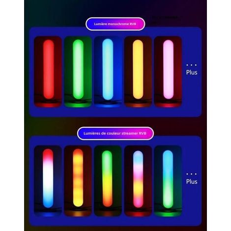 Smart LED Lampe,RGB Lampe Bureau avec Effets D'éclairage Multiples et Synchronisation de la Musique,Flow Light Bar pour (1/5)