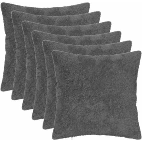 Funda de almohada 6 uds. HEERLEN Gris oscuro 30 x 30 cm vidaXL (1/5)
