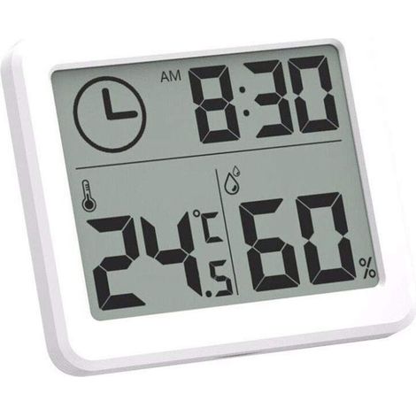 Digital Indoor Thermometer Hygrometer LCD Temperature and Humidity Meter Alarm Clock -10-70°C (1/5)