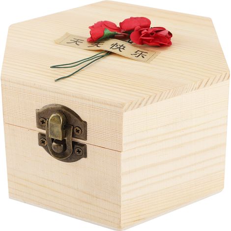 Fleur De Savon Artisanale - Boîte En Bois Naturel Avec Cœur Vert Et Lumière Nocturne - Coffret Cadeau Pour Fêtes - 1 Pièce (1/5)