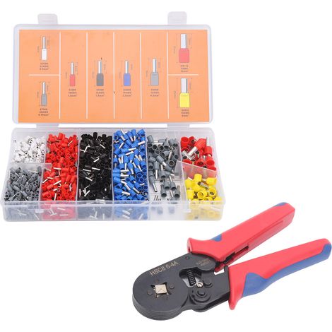 Kit d'outils de sertissage 1200 pièces, embouts de câble, 1 pince à sertir, connecteur industriel (1/5)