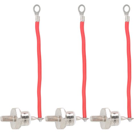 Lot de 3 diodes redresseuses pour générateur diesel professionnel avec câble, 40 A, ligne rouge positive (1/5)