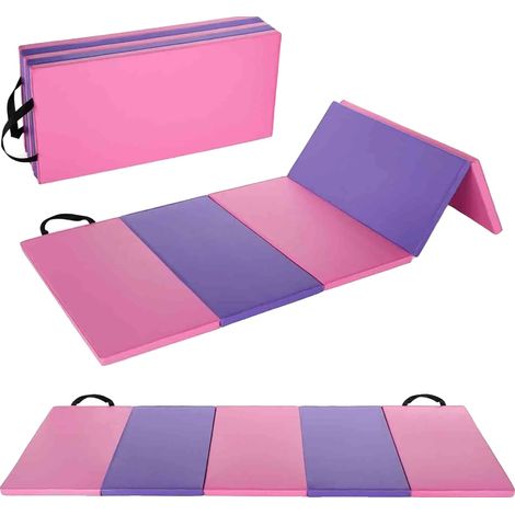 Tapis de gymnastique, mousse haute densité, design pliable compact, Cinq fois (1/2)
