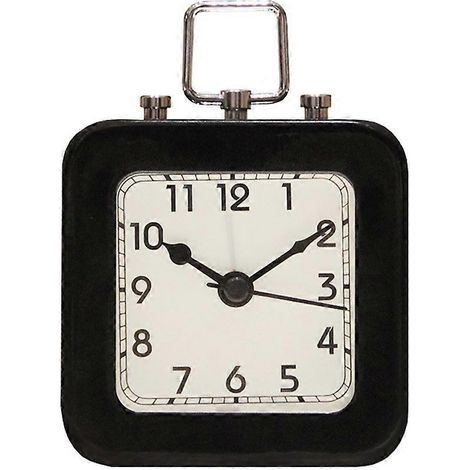 Mini réveil créatif, à piles, boîtier en métal, noir. (1/5)