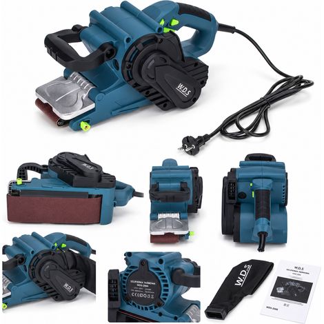 Ponceuse à bande 2000 W – Largeur 76 mm – Longueur 533 mm – Vitesse 120-380 m/min – Système d'aspiration intégré
