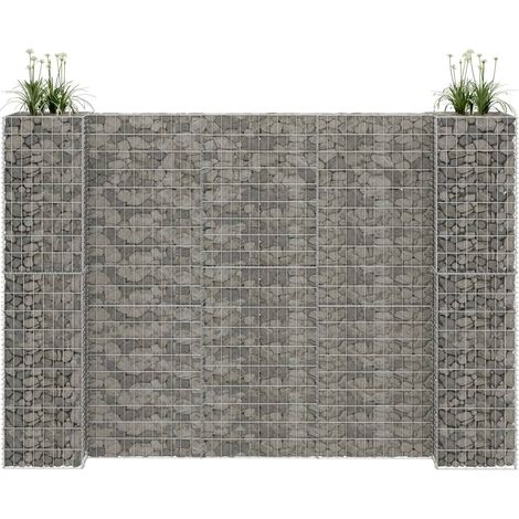 Jardinière à gabion en H Fil d'acier 260x40x180 cm (1/5)