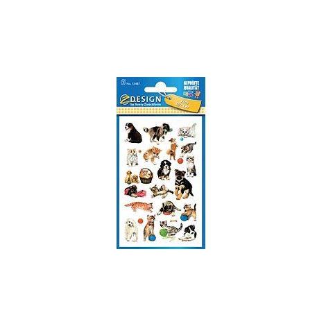 Papieraufkleber – Hunde und Katzen