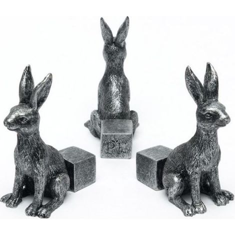 Small Brushed Silver Hare Plant Pot Feet - Set of 3
