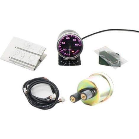 1 unité jauge carburant, 60 mm, mesure température eau et pression huile, tableau de bord automobile, pour véhicules essence/diesel (1/4)