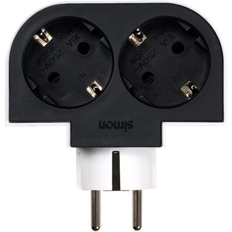 Adaptador giratorio schuko 2 tomas 16a 250 v