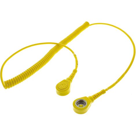 Cordon ESD de mise à la terre RS PRO, Liaison, 1.8m 10mm Spiralé ( Prix pour 1 )