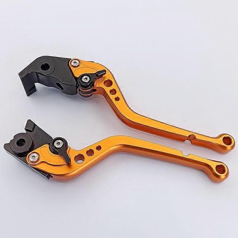Convient pour la moto Hus Warner FS450 : accessoires de tringlerie de commande de frein, d'embrayage hydraulique et de klaxon en alliage d'aluminium modifié (longue, orange). (1/5)