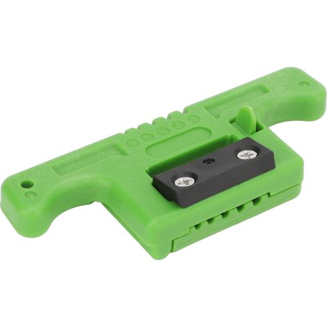 Outil de dénudage de fibre optique à 5 canaux, lame en acier, boîtier en PVC, couvercle ouvert, portable (1/5)
