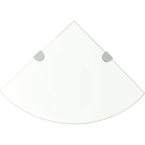 vidaXL Scaffali Angolari 2 pz Supporti Cromati e Vetro 35x35 cm (1/5)