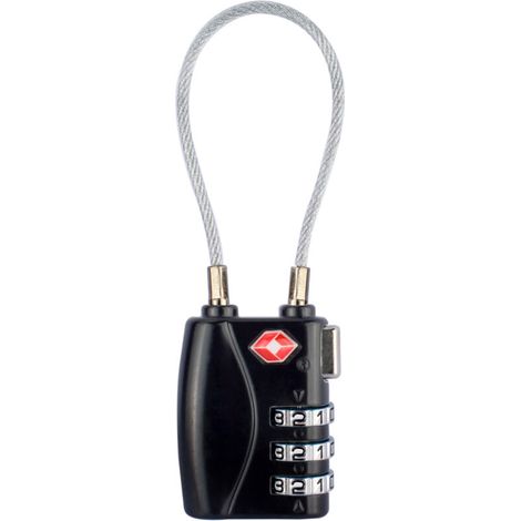 [1 Pack] Serrures à bagages TSA,  cadenas de sécurité à 3 chiffres, cadenas à combinaison, code de verrouillage pour les valises de voyage valise sac de bagages etc.Noir (1/5)