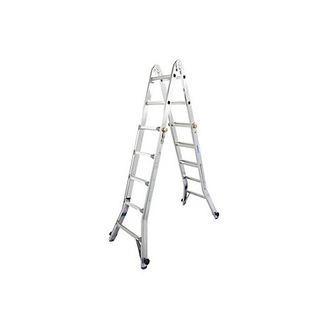 Escalera telescópica articulada  utilizable como escalera de