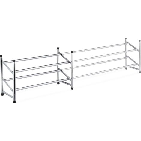Scarpiera telescopica estensibile per ingresso cabina armadio 90 x 20 x 30 cm modernità e ingombro ridotto in metallo grigio 130010826