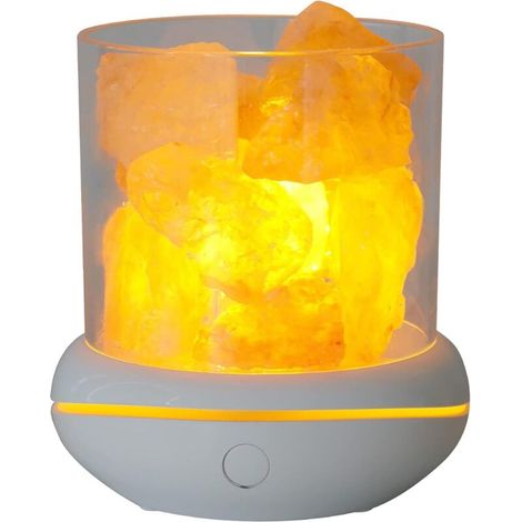 Aromadiffusor aus Kristallsalzstein mit Nachtlicht, Nebelbefeuchter, USB-Anschluss für ätherische Öle, geeignet für Auto und Zuhause