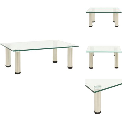 The Living Store TV-Tisch 40x35x17 cm Transparentes Hartglas - Hartglas-Tisch (1/5)