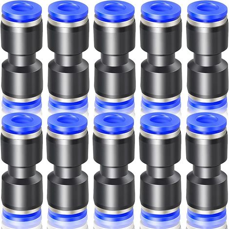 10 Pcs Bleu 8mm OD Droit Push To Connect Pneumatique Raccords (PU-8)
