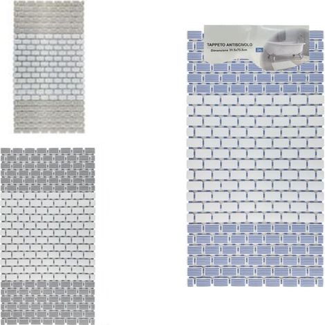 Cleafe - Tappeto Antiscivolo Da Vasca Bagno Doccia 39,5x73,5cm Effetto Mattoncini Bicolore 10800 - (1/5)