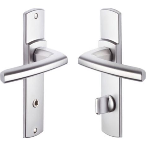 Set de Poignée de Porte sur Plaque - Version à Condamnation pour Porte de WC (1/5)