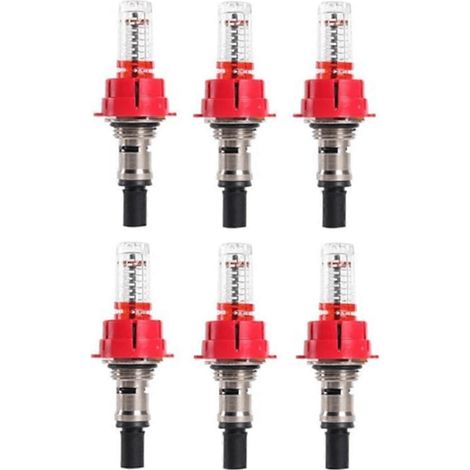 Lot de 6 manomètres de débit pour systèmes de chauffage au sol, régulateur de débit visuel pour systèmes de chauffage au sol (1/2) (1/5)
