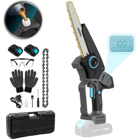 Cecotec Tronçonneuse à main 8 à batterie 21V MontanaForce 8000 Hand. 1100W Vitesse 21500tr/min Lubrification par bouton Inclu (1/5)