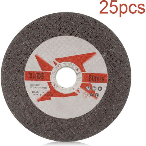 Ortviai Disques de coupe en résine pour meuleuse angulaire – 25 pièces, Ø105 mm, épaisseur 1,2 mm, grain 36, noir (1/5)