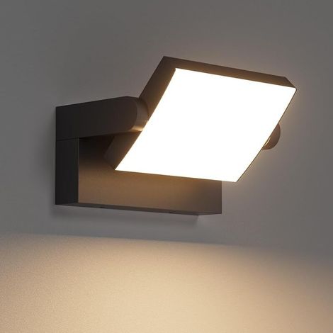 24W Applique Murale LED Extérieure Intérieur Éclairage Mural Imperméable IP65 Moderne Mur Lampe Angle de Lumière Réglable pour Terrasse Entrée Salon, Noir, Blanc Chaud 2700K-3000K (1/5)