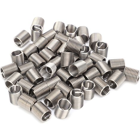 Lot de 50 inserts filetés M10 x 1,5D, douille de protection pour vis, réparation d'écrou, bague hélicoïdale en acier, kit de fixation robuste. (1/5)